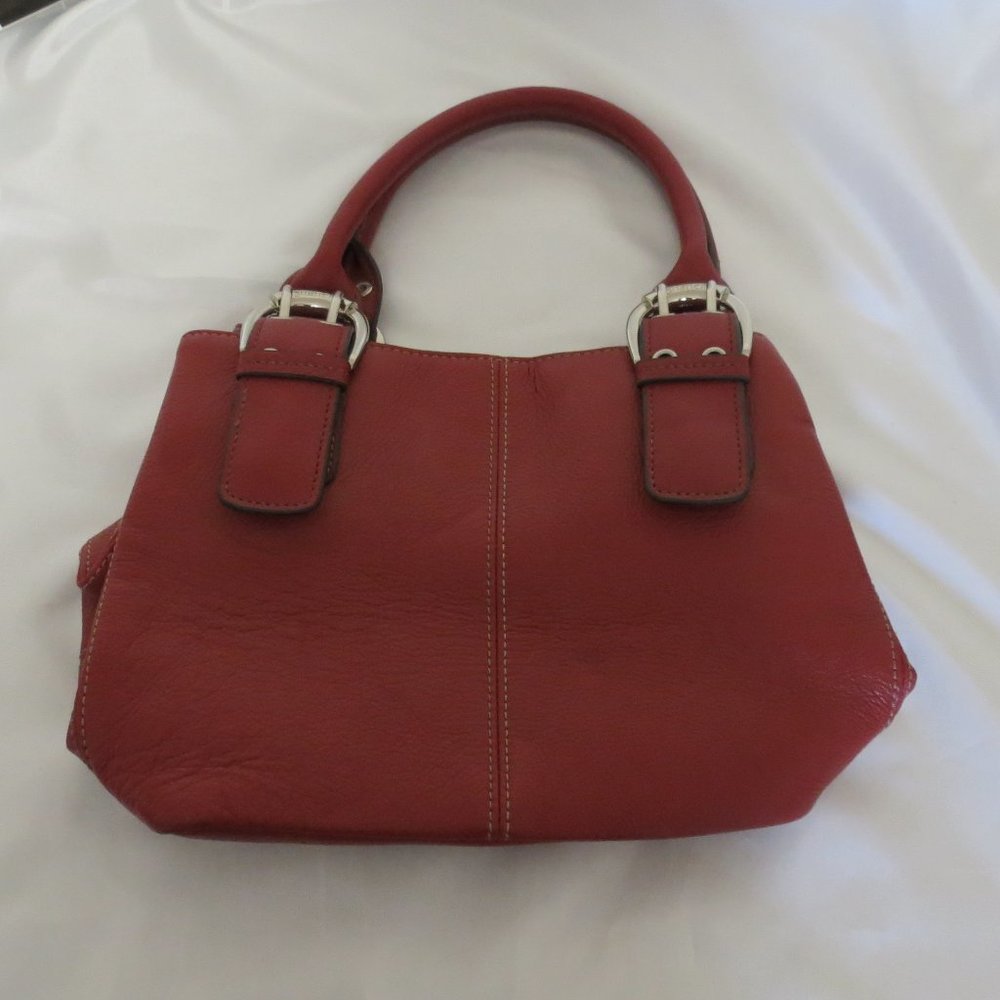 Tingnanello Red Satchel Leather Handbag